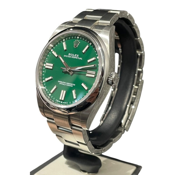 ロレックス ROLEX オイスターパーペチュアル41 124300 グリーン ステンレススチール ステンレス メンズ 腕時計
