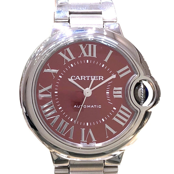 カルティエ Cartier バロンブルー ドゥ カルティエ 33mm WSBB0052 レッド SS レディース 腕時計