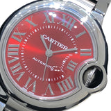 カルティエ Cartier バロンブルー ドゥ カルティエ 33mm WSBB0052 レッド SS レディース 腕時計