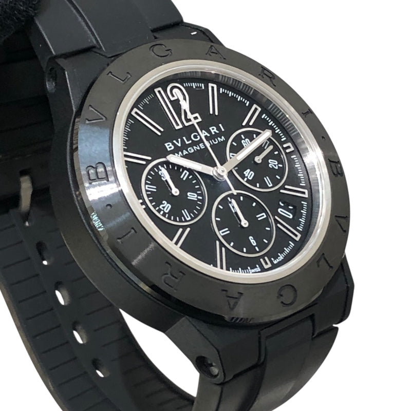 ブルガリ BVLGARI ディアゴノ マグネシウム クロノグラフ DG42BSMCVDCH ブラック マグネシウム メンズ 腕時計