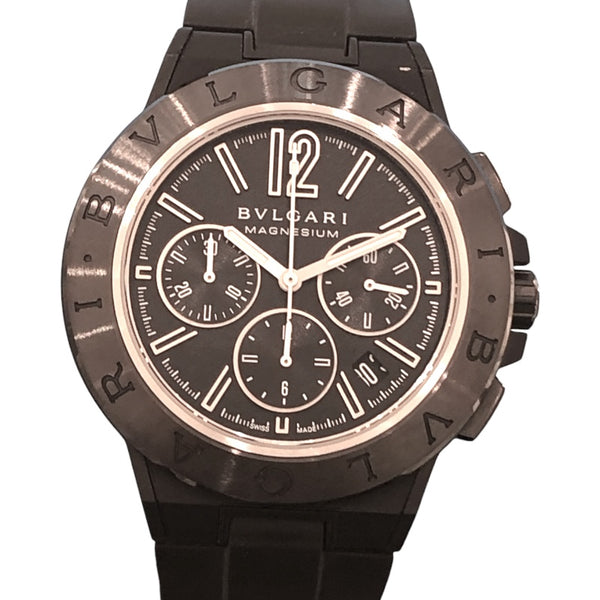 ブルガリ BVLGARI ディアゴノ マグネシウム クロノグラフ DG42BSMCVDCH ブラック マグネシウム メンズ 腕時計