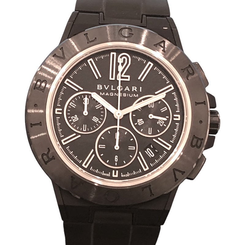 ブルガリ BVLGARI ディアゴノ マグネシウム クロノグラフ DG42BSMCVDCH ブラック マグネシウム メンズ 腕時計