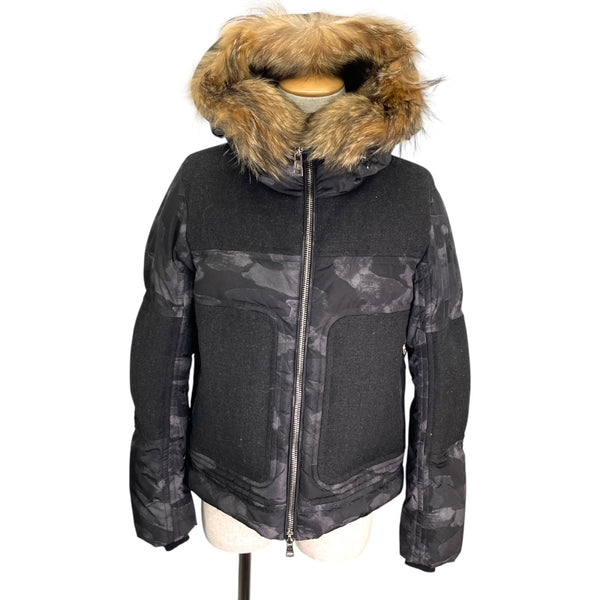 モンクレール MONCLER DEDION ファー付きダウンジャケット A20914136025 53713 グレー ナイロン メンズ ダウンジャケット