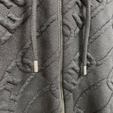 フェンディ FENDI 総柄ジップアップパーカー　2022年 FY0984 ブラック ナイロン メンズ パーカー