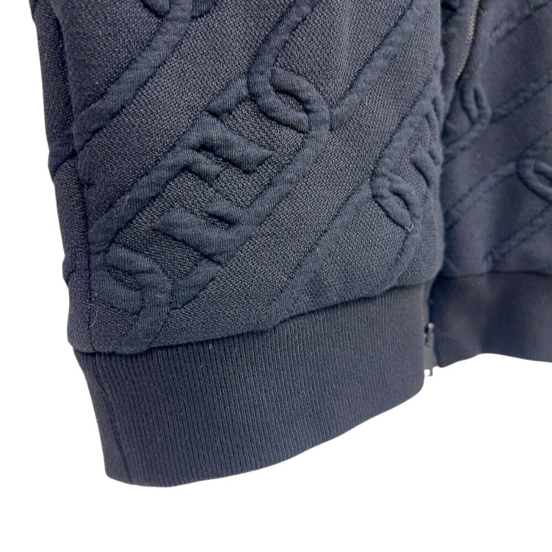 フェンディ FENDI 総柄ジップアップパーカー　2022年 FY0984 ブラック ナイロン メンズ パーカー
