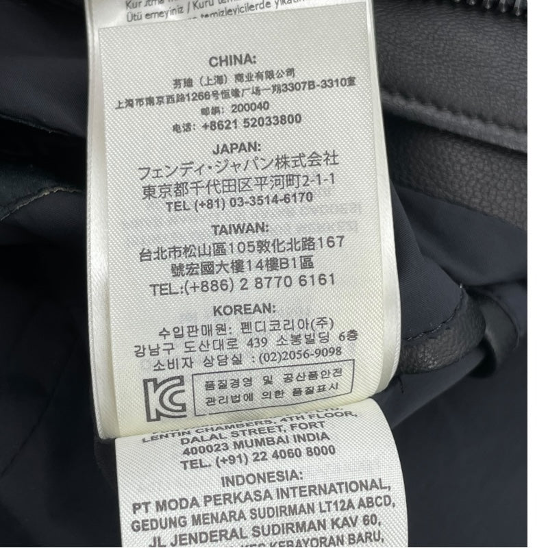 フェンディ FENDI シングルライダース ジャケット FPG346 ブラック レザー メンズ ライダースジャケット