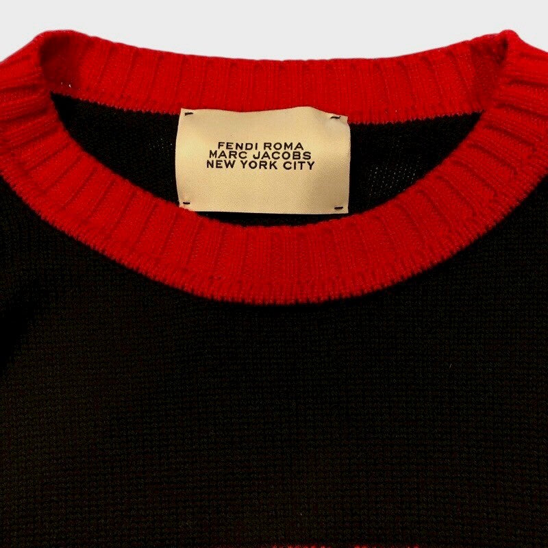 フェンディ FENDI x MARC JACOBS ロゴニットセーター FZX034 ウール メンズ ニット