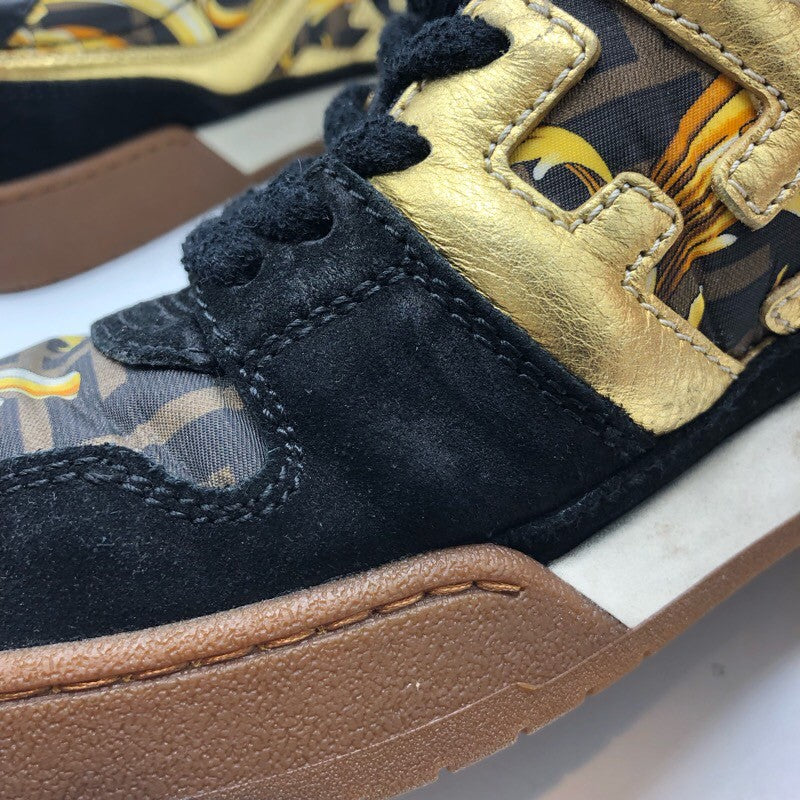 フェンディ FENDI ×FENDACE　ローカットスニーカー ７E1538 ブラック×ブラウン×ゴールド メンズ スニーカー