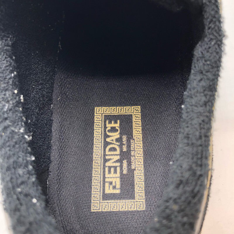 フェンディ FENDI ×FENDACE　ローカットスニーカー ７E1538 ブラック×ブラウン×ゴールド メンズ スニーカー