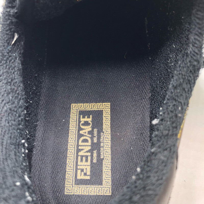 フェンディ FENDI ×FENDACE　ローカットスニーカー ７E1538 ブラック×ブラウン×ゴールド メンズ スニーカー