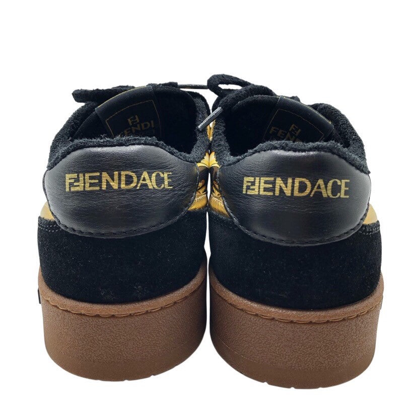 フェンディ FENDI ×FENDACE　ローカットスニーカー ７E1538 ブラック×ブラウン×ゴールド メンズ スニーカー