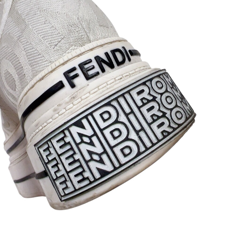 フェンディ FENDI ✖MARC JACOBS プラットフォームハイカットスニーカー 7E1598 ホワイト キャンバス/ラバー メンズ スニーカー
