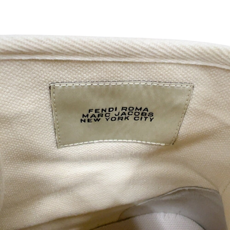 フェンディ FENDI ✖MARC JACOBS プラットフォームハイカットスニーカー 7E1598 ホワイト キャンバス/ラバー メンズ スニーカー