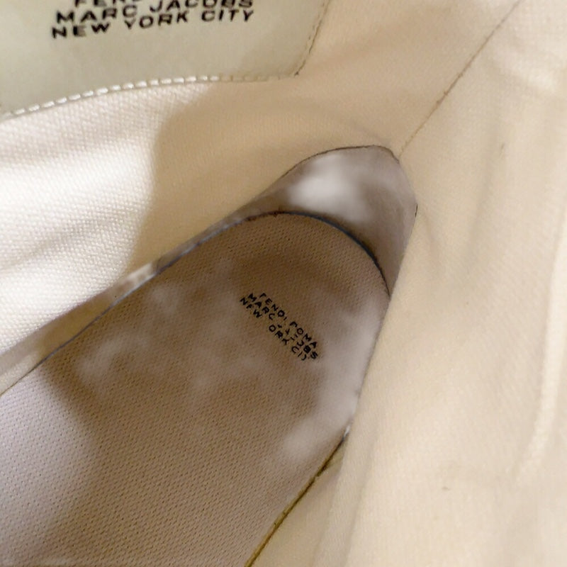 フェンディ FENDI ✖MARC JACOBS プラットフォームハイカットスニーカー 7E1598 ホワイト キャンバス/ラバー メンズ スニーカー