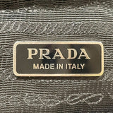 プラダ PRADA テリートライアングルロゴショルダー 1BH190 ホワイト コットン/レザー レディース ショルダーバッグ