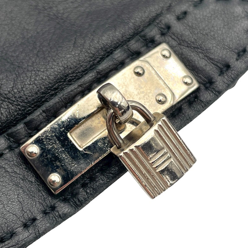 エルメス HERMES カデナチャームグローブ ブラック ラムスキン レディース 手袋