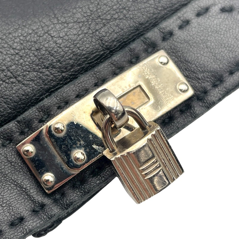 エルメス HERMES カデナチャームグローブ ブラック ラムスキン レディース 手袋