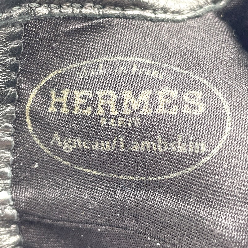 エルメス HERMES カデナチャームグローブ ブラック ラムスキン レディース 手袋