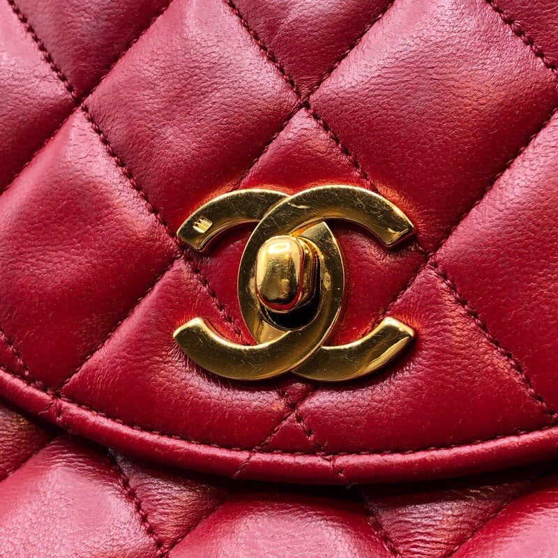 シャネル CHANEL ミニマトラッセ レッド×GD金具 ラム レディース ショルダーバッグ