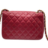 シャネル CHANEL ミニマトラッセ レッド×GD金具 ラム レディース ショルダーバッグ