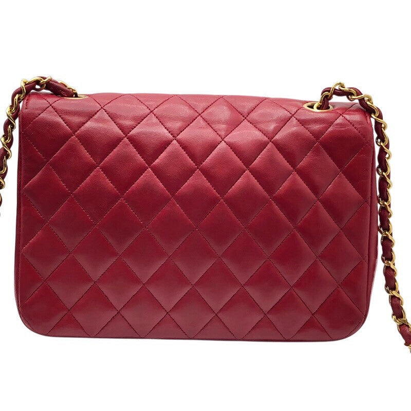 シャネル CHANEL ミニマトラッセ レッド×GD金具 ラム レディース ショルダーバッグ