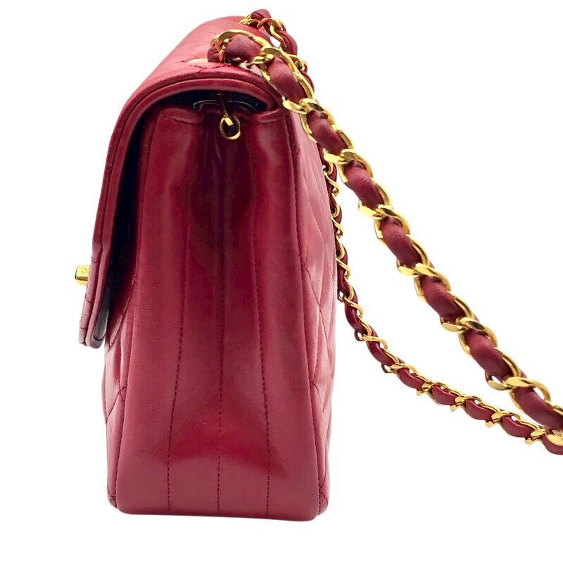 シャネル CHANEL ミニマトラッセ レッド×GD金具 ラム レディース ショルダーバッグ