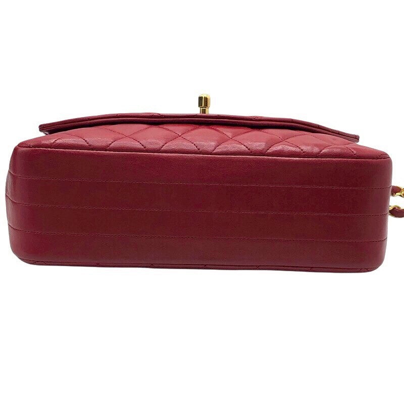 シャネル CHANEL ミニマトラッセ レッド×GD金具 ラム レディース ショルダーバッグ