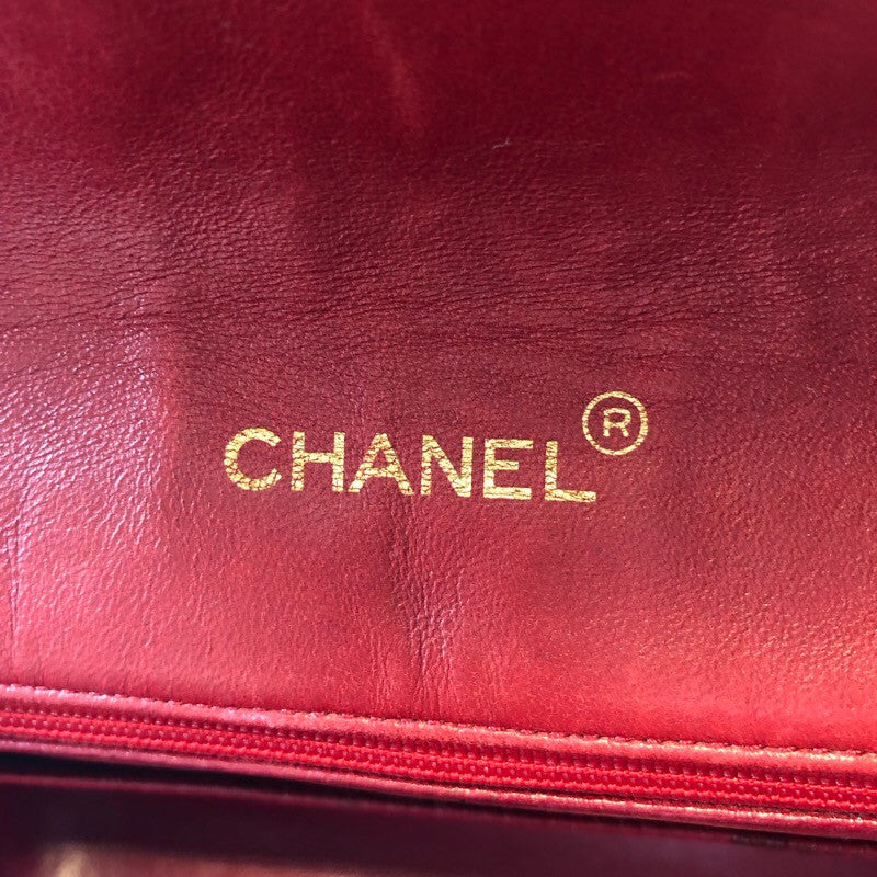 シャネル CHANEL ミニマトラッセ レッド×GD金具 ラム レディース ショルダーバッグ