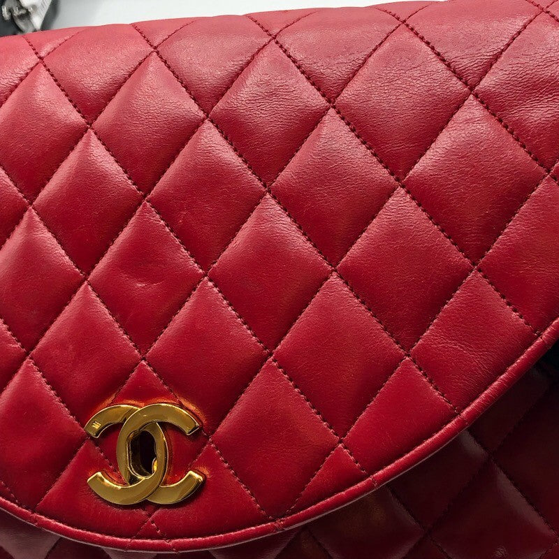 シャネル CHANEL ミニマトラッセ レッド×GD金具 ラム レディース ショルダーバッグ