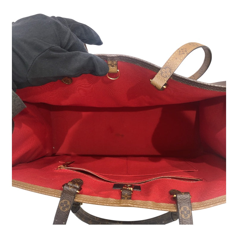 ルイ・ヴィトン LOUIS VUITTON オンザゴーGM M44576 モノグラムジャイアント・リバース レディース ハンドバッグ