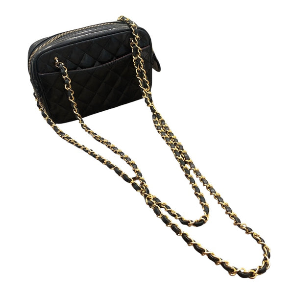 シャネル CHANEL マトラッセ チェーンハンドバッグ 11番台 ブラック GD金具 ラムスキン レディース ショルダーバッグ
