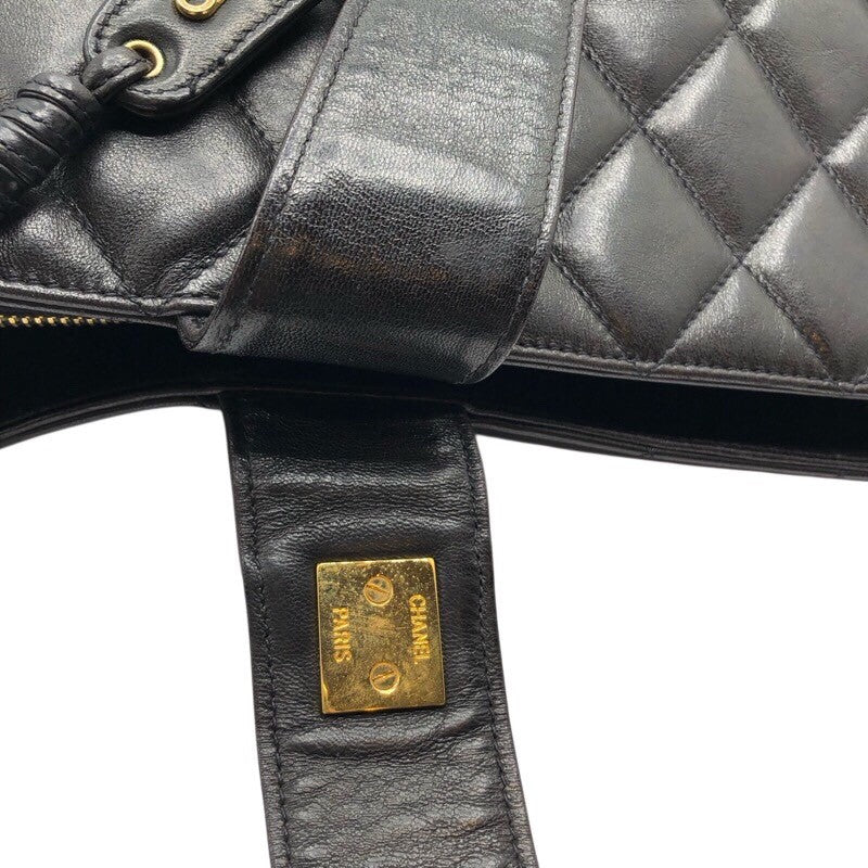 シャネル CHANEL マトラッセ レザートートバッグ ブラック×GD金具 ラムスキン レディース トートバッグ
