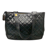 シャネル CHANEL マトラッセ レザートートバッグ ブラック×GD金具 ラムスキン レディース トートバッグ