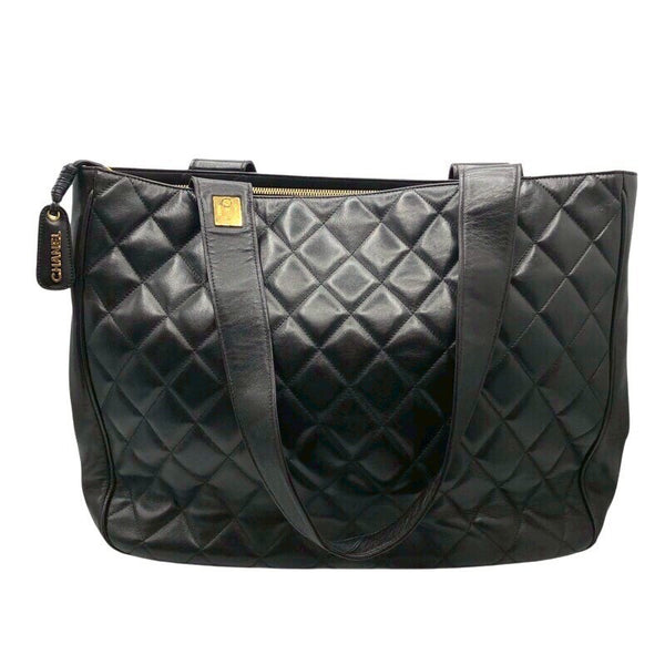 シャネル CHANEL マトラッセ レザートートバッグ ブラック×GD金具 ラムスキン レディース トートバッグ