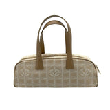 シャネル CHANEL ニュートラベルライン ボストンバッグ A15828 10番台 ベージュ ナイロンジャガード レディース ハンドバッグ