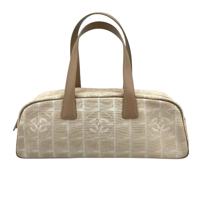 シャネル CHANEL ニュートラベルライン ボストンバッグ A15828 10番台 ベージュ ナイロンジャガード レディース ハンドバッグ