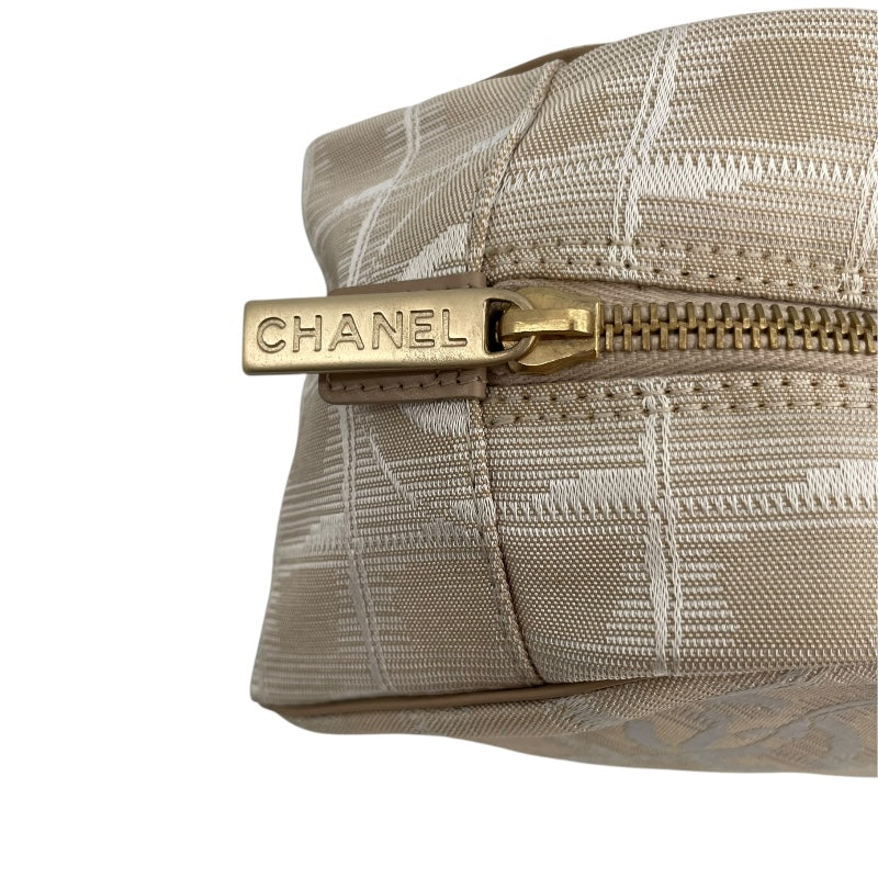シャネル CHANEL ニュートラベルライン ボストンバッグ A15828 10番台 ベージュ ナイロンジャガード レディース ハンドバッグ