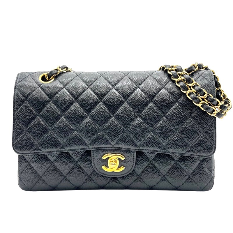 シャネル CHANEL マトラッセ25 A01112 ブラック ゴールド金具 キャビアスキン レディース ショルダーバッグ