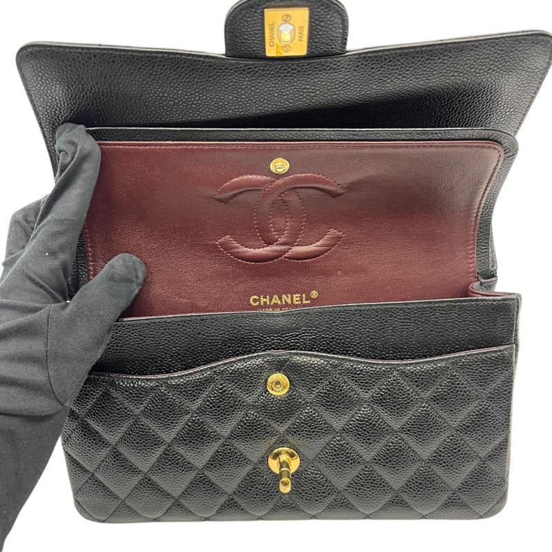 シャネル CHANEL マトラッセ25 A01112 ブラック ゴールド金具 キャビアスキン レディース ショルダーバッグ