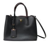 プラダ PRADA ドゥーブレ　サフィアーノ2wayトートバッグ BN2775 ブラック ゴールド金具 レザー レディース ハンドバッグ