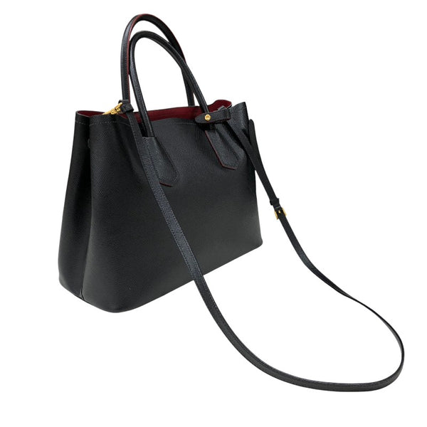 プラダ PRADA ドゥーブレ　サフィアーノ2wayトートバッグ BN2775 ブラック ゴールド金具 レザー レディース ハンドバッグ