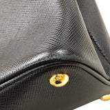 プラダ PRADA ドゥーブレ　サフィアーノ2wayトートバッグ BN2775 ブラック ゴールド金具 レザー レディース ハンドバッグ
