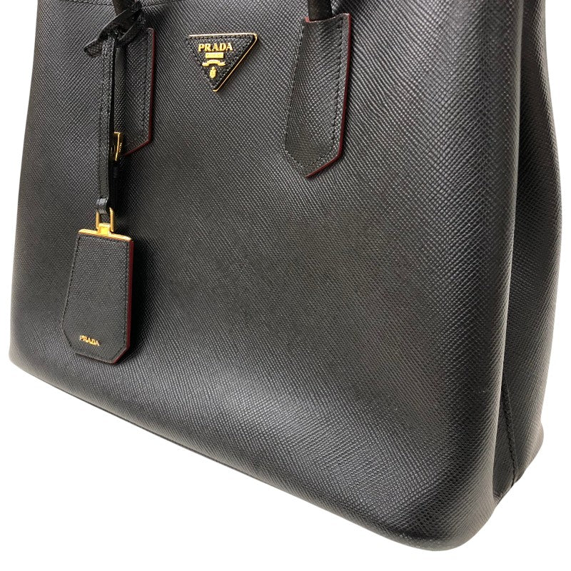 プラダ PRADA ドゥーブレ　サフィアーノ2wayトートバッグ BN2775 ブラック ゴールド金具 レザー レディース ハンドバッグ