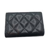 シャネル CHANEL マトラッセ3つ折り財布 AP0230 ブラック/SV金具 キャビア レディース 三つ折り財布