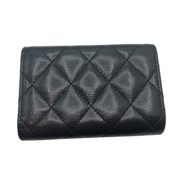 シャネル CHANEL マトラッセ3つ折り財布 AP0230 ブラック/SV金具 キャビア レディース 三つ折り財布