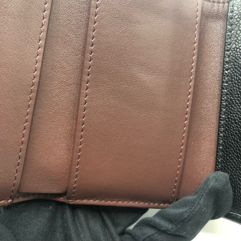 シャネル CHANEL マトラッセ3つ折り財布 AP0230 ブラック/SV金具 キャビア レディース 三つ折り財布