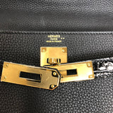 エルメス HERMES ケリー28 内縫い タッチ Z刻印 ブラック ゴールド金具 トゴ・ニロティカスリセ レディース ハンドバッグ