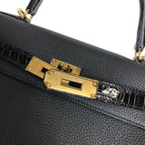 エルメス HERMES ケリー28 内縫い タッチ Z刻印 ブラック ゴールド金具 トゴ・ニロティカスリセ レディース ハンドバッグ