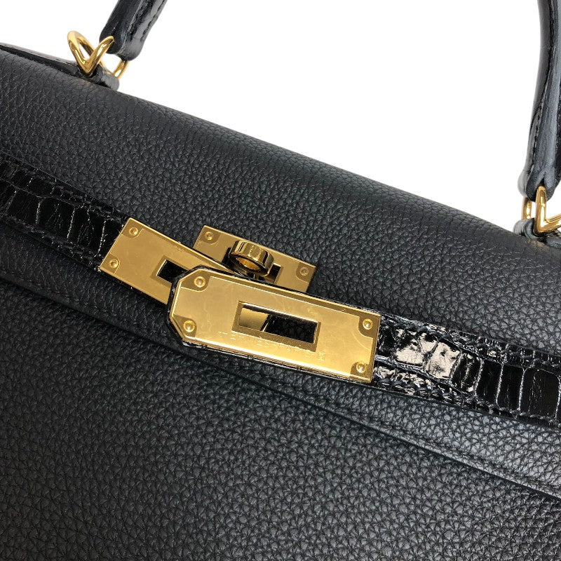 エルメス HERMES ケリー28 内縫い タッチ Z刻印 ブラック ゴールド金具 トゴ・ニロティカスリセ レディース ハンドバッグ