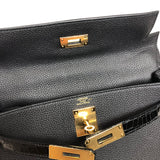 エルメス HERMES ケリー28 内縫い タッチ Z刻印 ブラック ゴールド金具 トゴ・ニロティカスリセ レディース ハンドバッグ